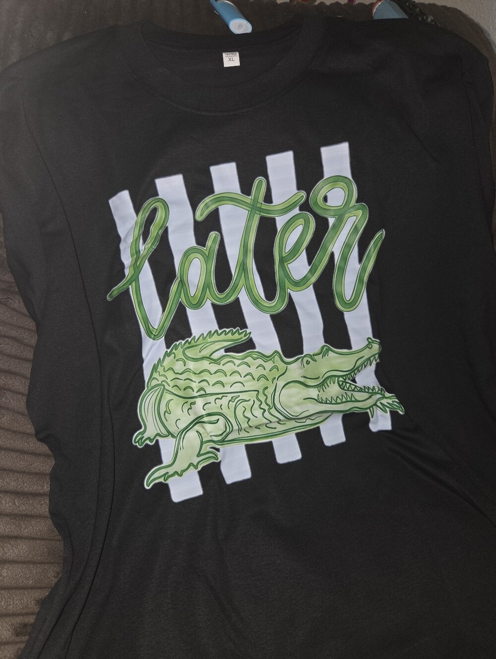 Later Alligator Graphic T-Shirt Black Green Size XL NWOT